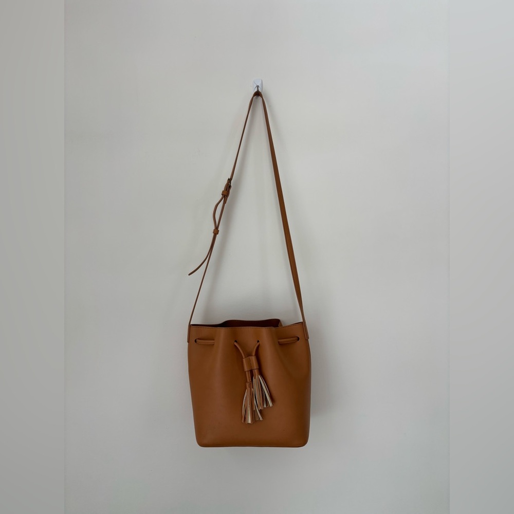 J. Crew Vegan Faux Leather Tan Bucketbag